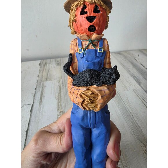 Vintage ABC scarecrow pencil candle holder cat Halloween Thanksgiving thin pumpk - Picture 6 of 8